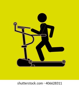 Gym and running machine design , vector illustration