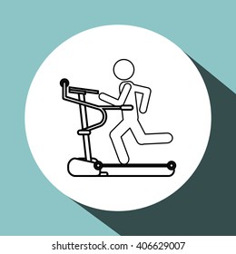 Gym and running machine design , vector illustration