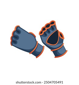 Icono de guantes de seguridad de gimnasio. Guantes de bicicleta. Equipo de protección deportiva para ejercicios físicos en el centro de gimnasia o en el hogar. Herramienta de entrenamiento. Ilustración vectorial plana aislada en blanco.