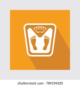Gym Scale flat icon with long shadow