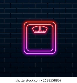 gym scale icon, outline style. neon.weight scale icon. neon style scales. weight scale icon simple cartoon vector illustration.