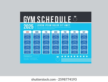gym schedule template, Weekly Workout Schedule, Event Schedule layout design template with unique design style concept
