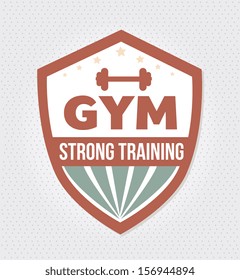 gym seal over dotted background vector illustration 
