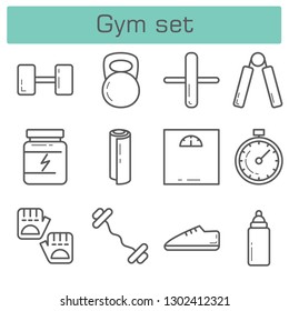 gym set vector liner icons