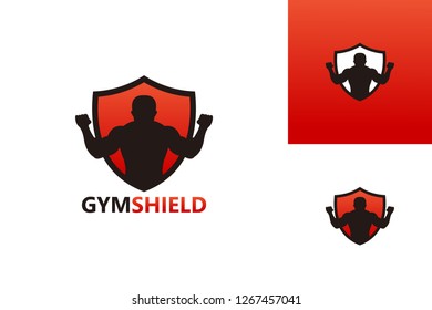 Gym Shield Logo Template Design Vector, Emblem, Design Concept, Creative Symbol, Icon