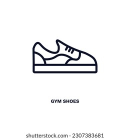 gym shoes icon. Thin line gym shoes icon from fashion and things  collection. Outline vector isolated on white background. Editable gym shoes symbol can be used web and mobile