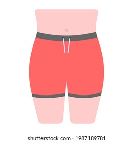 Gym shorts flat vector, showing cloth bodybuilders fitness equipment 
