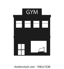Gym sign. Vector black icon on white background