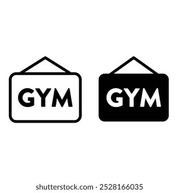 Gym Sign Vector Editable Icon.