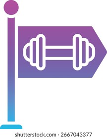 Gym-Zeichen, Vektorsymbol. Kann für Druck-, Mobil- und Web-Anwendungen verwendet werden.
