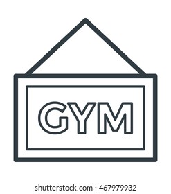 Gym Signboard Vector Icon