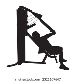 gym silhouette isolated black on white background vector illustration