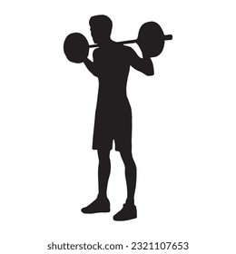 gym silhouette isolated black on white background vector illustration