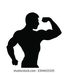 imagen vectorial del hombre de la silueta del gimnasio 
