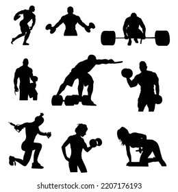 Gym Silhouette Vector Artwork. This is an eps file.