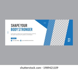 Gym social media cover and post banner marketing ads