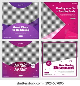 Gym Social Media Post Banner. Editable and Scalable to any size. With a modern color scheme.