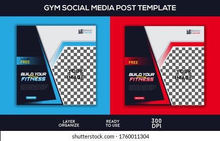 Gym social media post design template for social advertisement and promotion, gym Facebook post