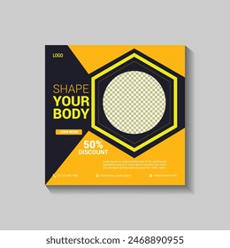 GYM SOCIAL MEDIA POST DESIGN TAMPLATE