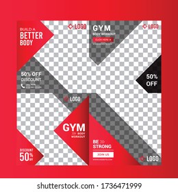 Gym social media post template collection	