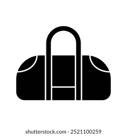 Gym sport bag icon solid vector design in trendy style