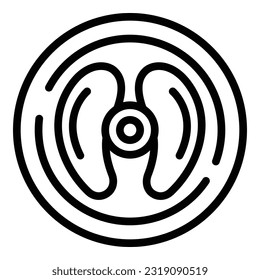 Gym sport circle icon outline vector. Fitness exercise. Cardio health