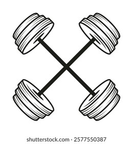 gym sport emblem weight sketch