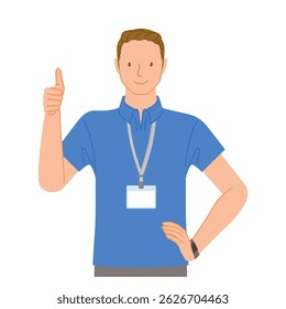 Gym staff (smiling young man): thumbs up good sign