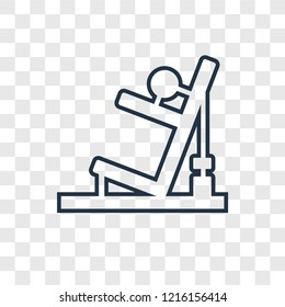 Gym station concept vector linear icon isolated on transparent background, Gym station concept transparency concept in outline style
