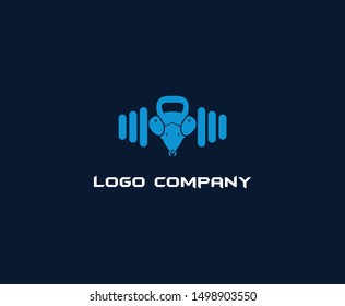 Gym symbol of grasshopper. Grasshopper vector icon