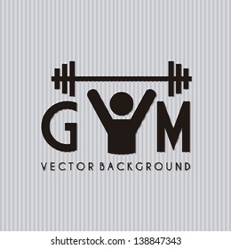 gym symbol over gray background. vector illustration