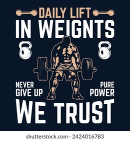 gym t shirt design template Motivational quote Workout gym LIFTER