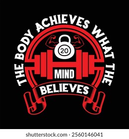 Gym t shirt design template gym design, Gym fitness workout vector t shirt design.