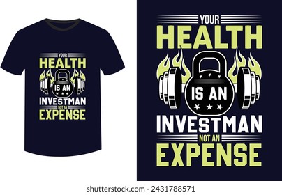 Gym T Shirt Design, T-shirt Design, Vintage gym fitness t-shirt