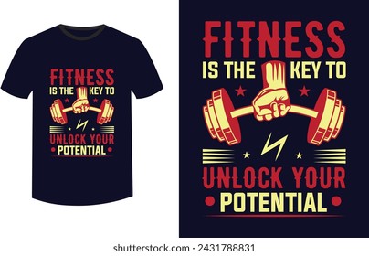 Gym T Shirt Design, T-shirt Design, Vintage gym fitness t-shirt