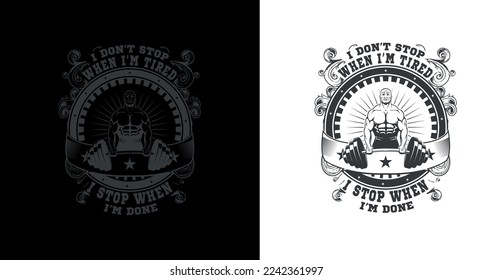 gym t shirt design vector template