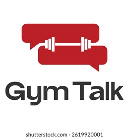 gym talk flat minimalist logo design
