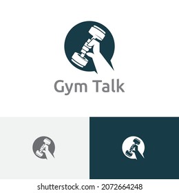 Gym Talk Sport Consulting Application Strong Dumbbell Logo