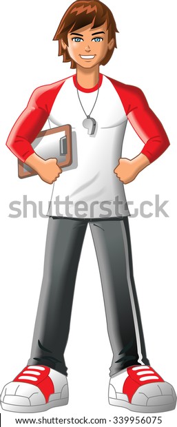 Gym Teacher Coach Fitness Instructor Trainer Stock Vector (Royalty Free ...