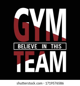gym team typography, vector illustration for print