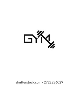 Texto del gimnasio y logo de la mancuerna.