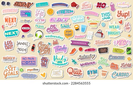 Diary stickers collection Royalty Free Vector Image