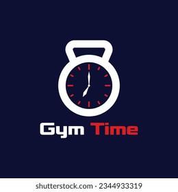 Gym time Body Building Fitness Clock Weight Dumbbell Logo