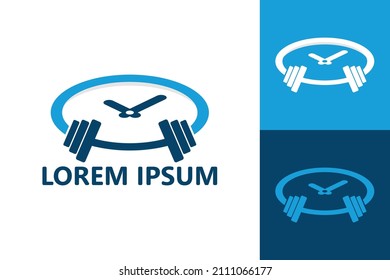 Vector de diseño de plantillas de logotipo de tiempo de gimnasio