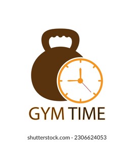 Gym Time Logo Template Design Vector, Emblem, Design Concept, Creative Symbol, Icon