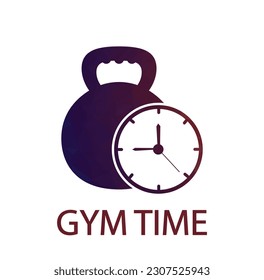 Vector de diseño de plantillas de logotipo de tiempo de gimnasio, Emblema, Concepto de diseño, símbolo creativo, icono