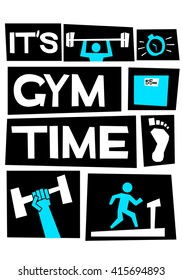 It's Gym Time (Motivational Gym Poster Vector Illustration)