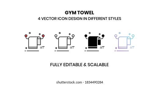 Gym Towel Vector illustration icons in different style
