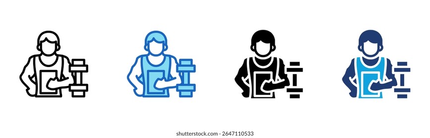 Gym Trainer Symbol Multi Style Vektorgrafik