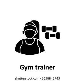 Icono del Vector del entrenador del gimnasio que puede modificar o editar fácilmente

